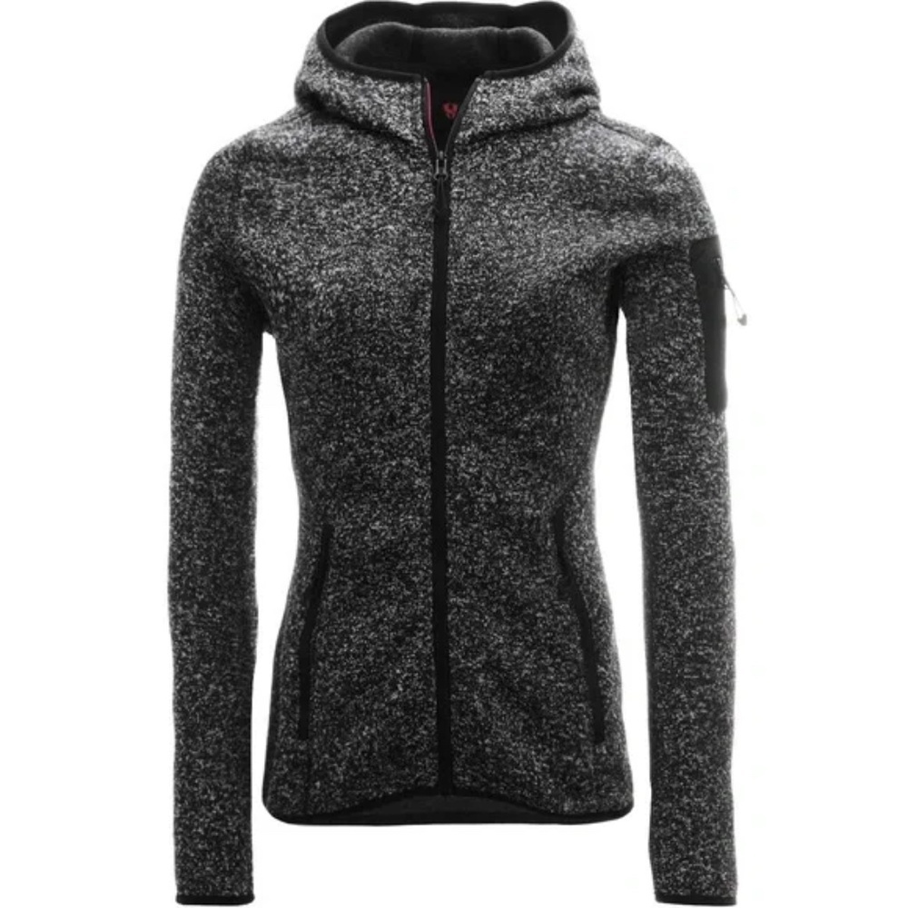Stoic Alpinista Sweater Fleece Jacket Full Zip Gray Black Marled Size Small